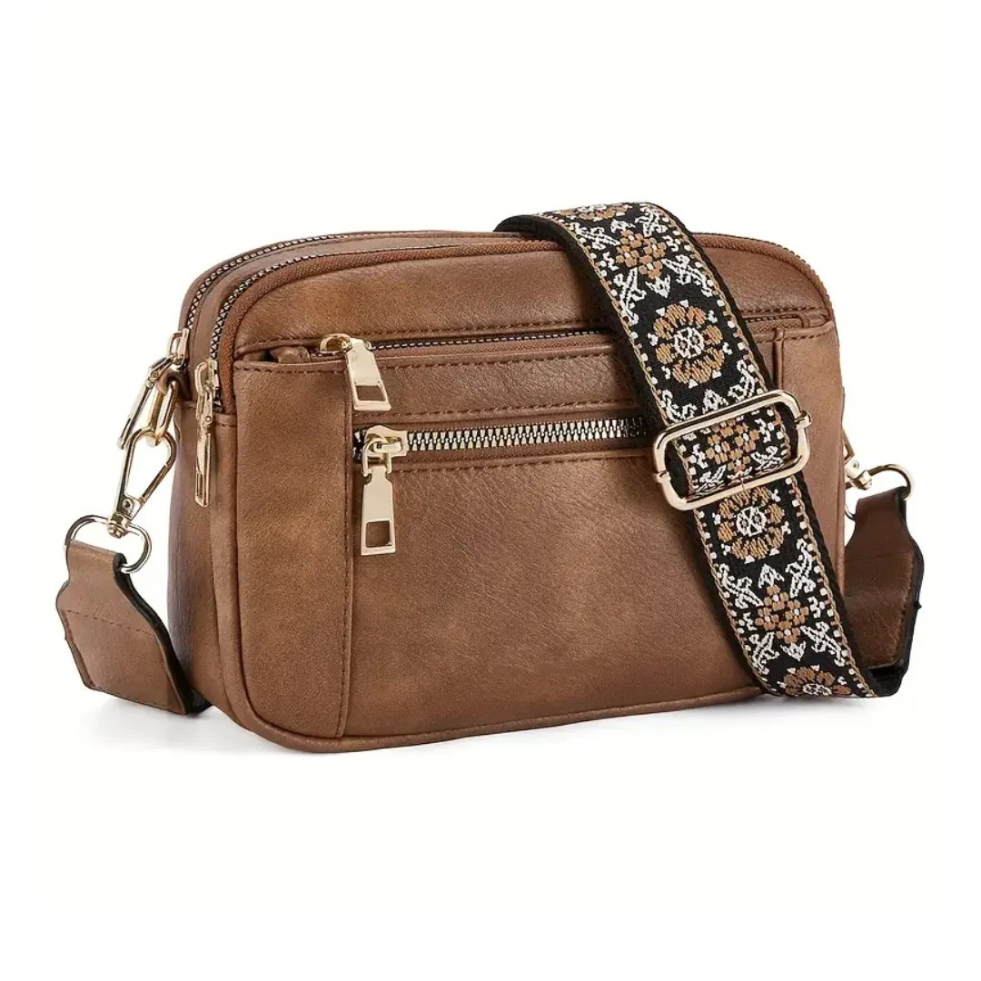 Nora - Chic Crossbody Shoulder Bag With Floral Strap