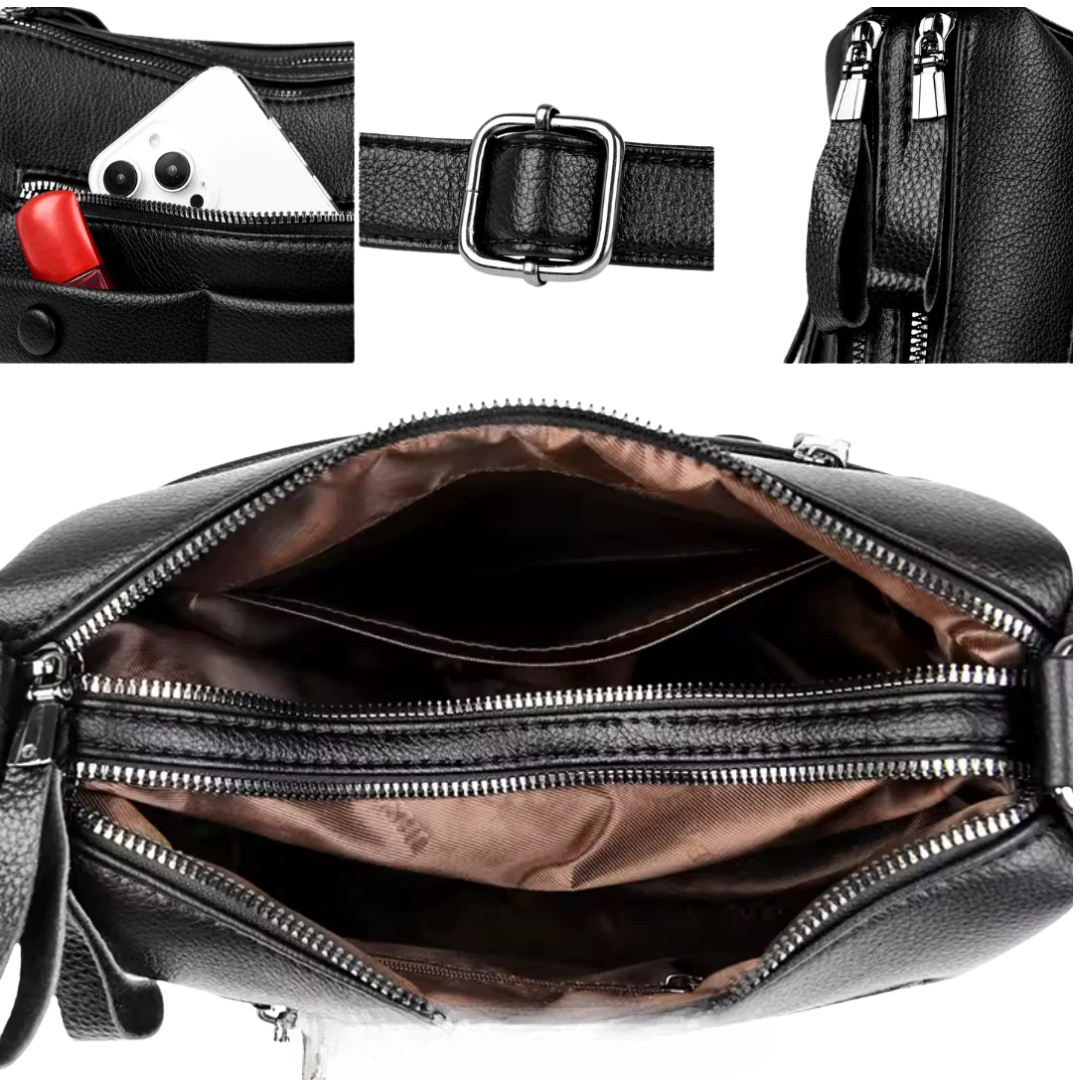 Riley - Classic Everyday Crossbody Bag With Front Zippers