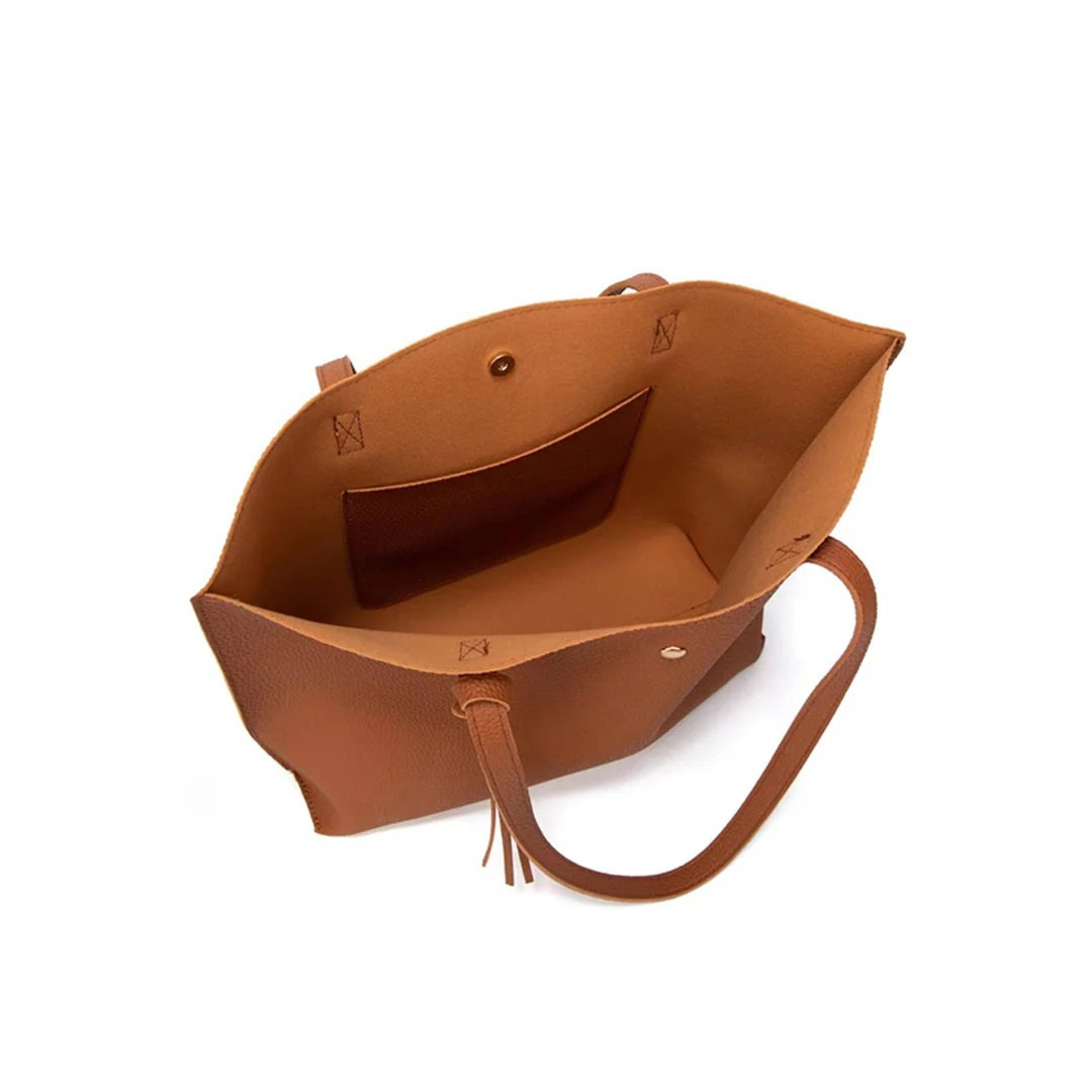 Tessa - Classic Large Tote Shoulder Bag With Tassel Detail